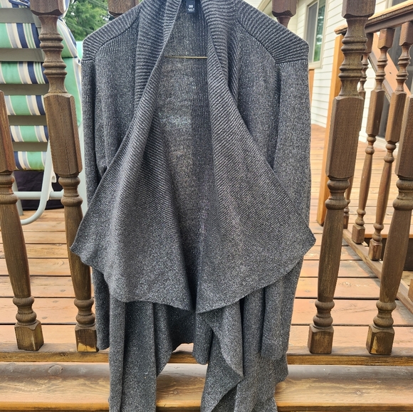 Torrid Sweater Open Front Cardigan Size 00 Grey Sparkle - Picture 2 of 8